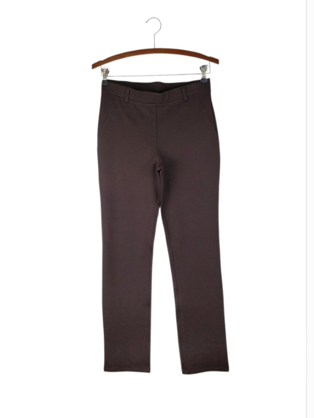 Quince Ultra Stretch Ponte Straight Leg Pants Espresso Brown Pull On Womens S